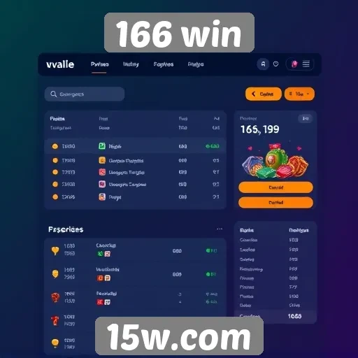 Interface do usuário do site 166 win em avaliação
